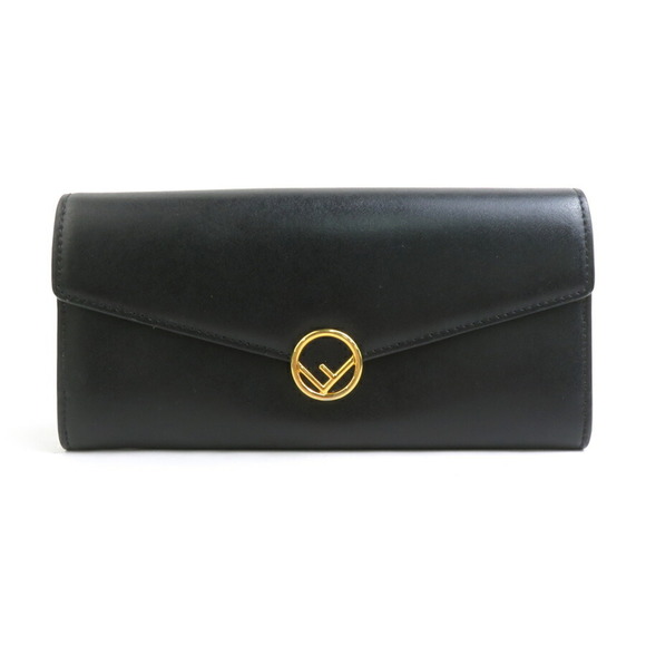 FENDI F Is Leather Long Wallet, Black, Women's, 8M0251-A0KK, r10771a - Picture 1 of 5